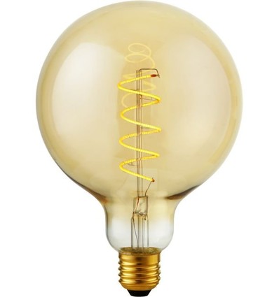 E27 4W dimbare LED filament lamp - G125, Flex Globe, 200lm, 2000K, goud glas
