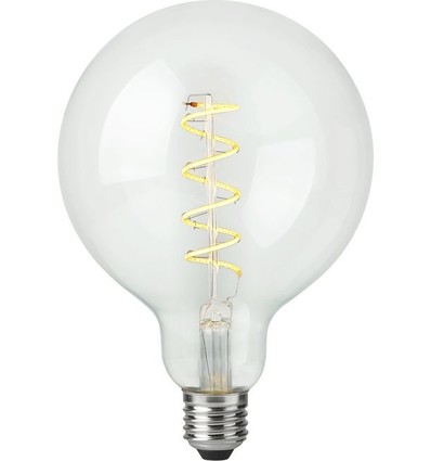 E27 4W dimbare LED filament lamp - G125, Flex Globe, 2200K, 250lm, helder glas
