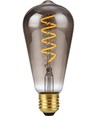 E27 4W dimbare LED filamentlamp - ST64 Rustika, 2200K, rookglas, Flex filament