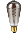 E27 4W dimbare LED filamentlamp - ST64 Rustika, 2200K, rookglas, Flex filament