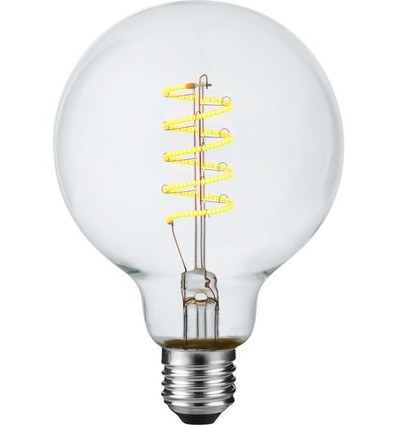 E27 4,5W dimbare LED lamp - G95, Flex Filament, 2200K, helder glas