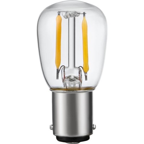 BA15d 1,5W LED filament lamp - 2500K, helder, 140lm, 5,6cm