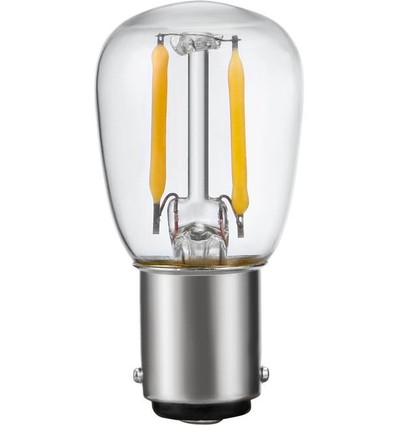 BA15d 1,5W LED filament lamp - 2500K, helder, 140lm, 5,6cm