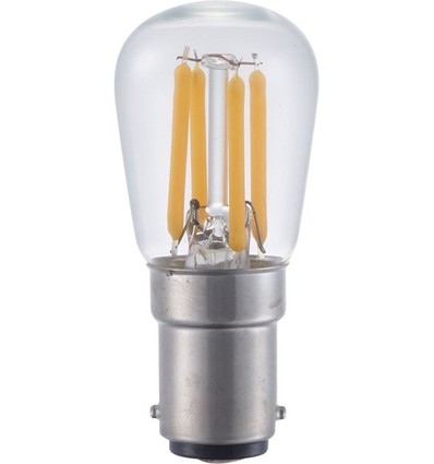 BA15d 3W dimbare LED filament lamp - 2500K, helder, 5,6cm, 210lm