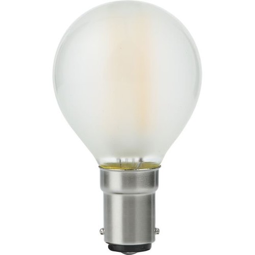 Ba15d 4W dimbare LED kogellamp - G45, filament, mat glas, 2500K