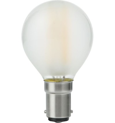 Ba15d 4W dimbare LED kogellamp - G45, filament, mat glas, 2500K