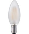 BA15d 4W LED kaarslamp filament - 320lm, 2500K, mat glas, dimbaar