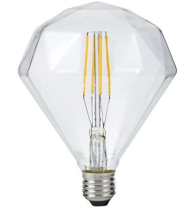 E27 5W dimbare LED filamentlamp - Diamond, 2500K, helder, 450lm