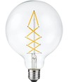 E27 6,5W dimbare LED globe lamp - G125, 500lm, 2200K, filament, helder glas