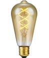 E27 5W 3-staps dimbare LED lamp - ST64 Rustika, Flex Filament, 2200K, goud glas