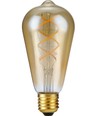 E27 5W 3-staps dimbare LED lamp - ST64 Rustika, Flex Filament, 2200K, goud glas