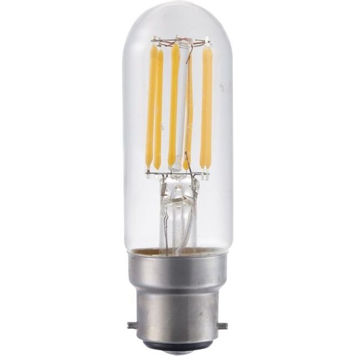 B22d 5W dimbare LED filament buislamp - 9,5cm, 2700K, helder glas