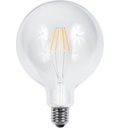 E27 4,5W dimbare LED globe lamp - G125, filament, 500lm, helder glas, 2700K