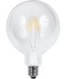 E27 4,5W dimbare LED globe lamp - G125, filament, 500lm, helder glas, 2700K