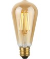 E27 8W dimbare LED Rustika lamp - ST64, 640lm, 2200K, goud glas, filament