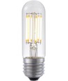 E27 5W dimbare LED buislamp - 9,5cm, filament, helder glas, 2700K