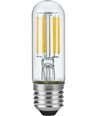 E27 5W dimbare LED buislamp - 9,5cm, filament, 640lm, helder glas, 2700K
