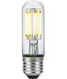 E27 5W dimbare LED buislamp - 9,5cm, filament, 640lm, helder glas, 2700K