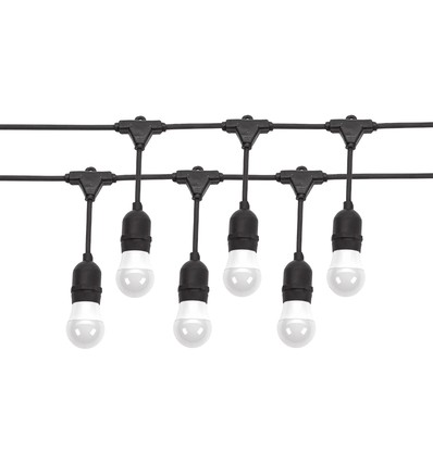 Spectrum lichtsnoer voor 10 stuks E27 lampen - 10 meter, IP44, 230V, zonder lichtbron