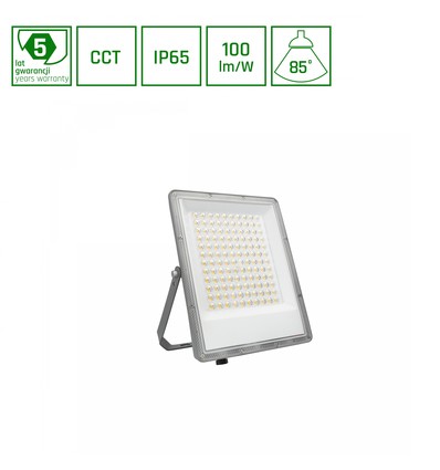 100W NOCTIS MAX CCT breedstraler - IP65, 3 lichtkleuren, grijs, buiten