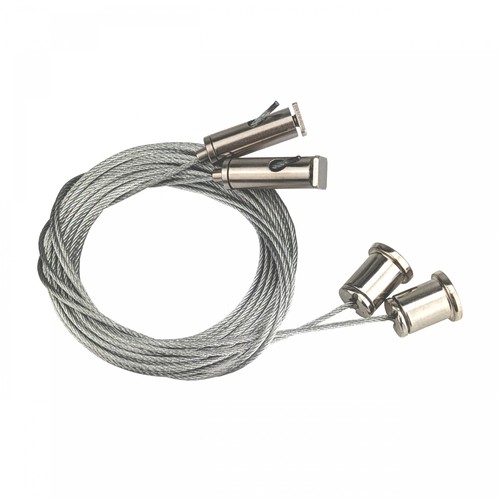 8m staaldraad ophangsysteem gegalvaniseerd, 2 stuks - Universele montageset, zilver