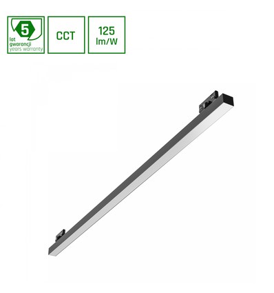 20W/30W/40W ALLDAY BASIC 3-fasen railspot - 120cm, 3CCT, 115°, IP20, zwart, 5 jaar garantie