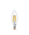 E14 6W filament kaarslamp - C37, neutraal wit