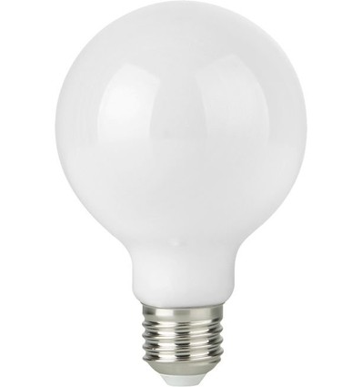 E27 4,7W dimbare LED globe lamp - G95, opaal glas, filament, 2500K