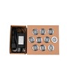 Set van 10 grondspots - 0,5W, rond, roestvrij staal, compleet incl. voeding