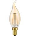 E14 2,9W dimbare LED kaarslamp met tip - C35, 250lm, 2200K, goud glas, filament