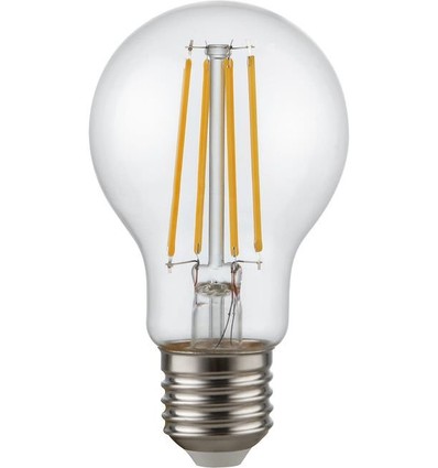 E27 4,7W dimbare LED-lamp - A60, filament, 470lm, 2200K, helder glas