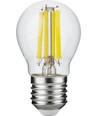 E27 7W dimbare LED kogellamp - G45, filament, helder glas, 806lm, 2700K