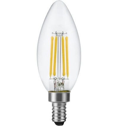 E12 4,4W dimbare LED kogellamp - Filament, C35, 470lm, 2700K, helder glas