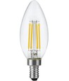 E12 4,4W dimbare LED kogellamp - Filament, C35, 470lm, 2700K, helder glas