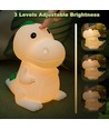 MOCHI Dinosaurus nachtlampje - Siliconen, kleurwissel + warm wit, touch dimbaar, IP20 binnen