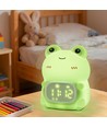 MOCHI kikker nachtlamp met klok - Siliconen, kleurwissel + warm wit, touch dimbaar, IP20 binnen