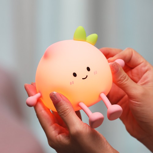 MOCHI perzik nachtlampje - Siliconen, touch dimbaar, IP20 binnen