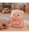 MOCHI Varken nachtlamp met klok - Kleurwissel + warm wit, Siliconen, touch dimbaar, IP20 binnen