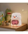 MOCHI Grijze nachtlamp met klok - Kleurwissel + warm wit, siliconen, touch dimbaar, IP20 binnen