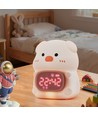 MOCHI Varken nachtlamp met klok - Kleurwissel + warm wit, Siliconen, touch dimbaar, IP20 binnen