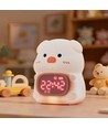 MOCHI Varken nachtlamp met klok - Kleurwissel + warm wit, Siliconen, touch dimbaar, IP20 binnen
