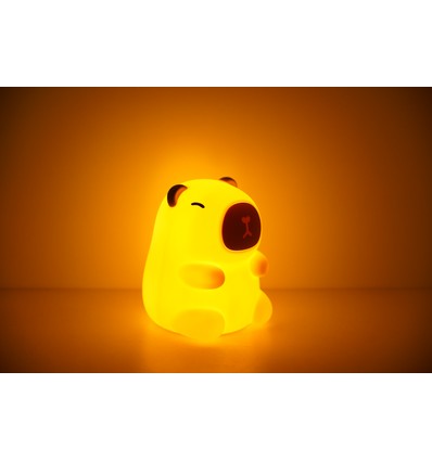 Capibara nachtlampje voor kinderen - Siliconen, RGB + warm wit