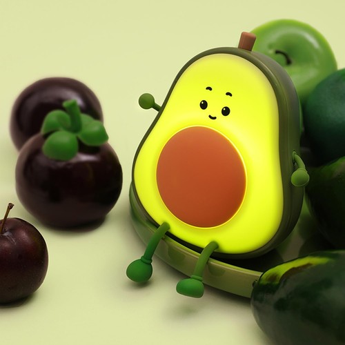 MOCHI Avocado nachtlamp - Siliconen, touch dimbaar, IP20 binnen