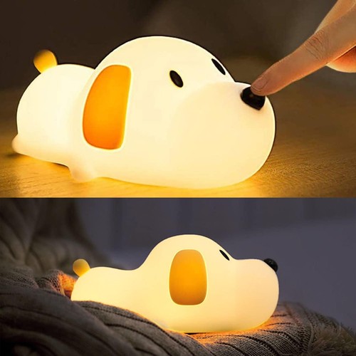 MOCHI puppy nachtlampje - Siliconen, 2-in-1, warm wit/neutraal wit, touch dimbaar