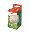 E27 1W LED kogellamp - G45, filament, helder glas
