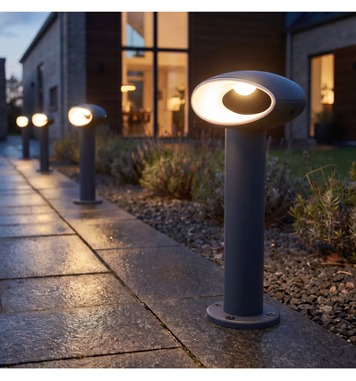 LED Bolderarmatuur 30 cm 9W IP54 Donkergrijs - 230V, 4000K, incl. lichtbron