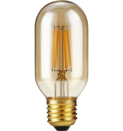 E27 4W dimbare LED buislamp - 10,6cm, 2300K, goud glas, filament