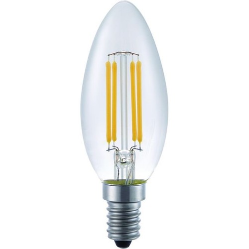 E14 4W dimbare LED kaarslamp - C35, filament, 350lm, 2200K, helder glas