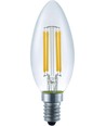 E14 4W dimbare LED kaarslamp - C35, filament, 350lm, 2200K, helder glas