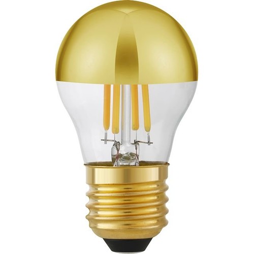 E27 4W dimbare LED kogellamp - Kopspiegel goud, G45, filament, 2500K